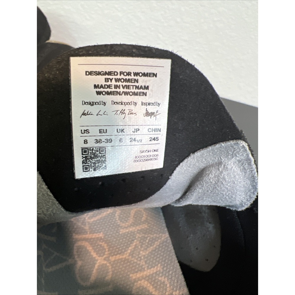 Saysh One Black Sneakers Size 8 Allyson Felix Tennis Shoes Athletic Active - Picture 6 of 8